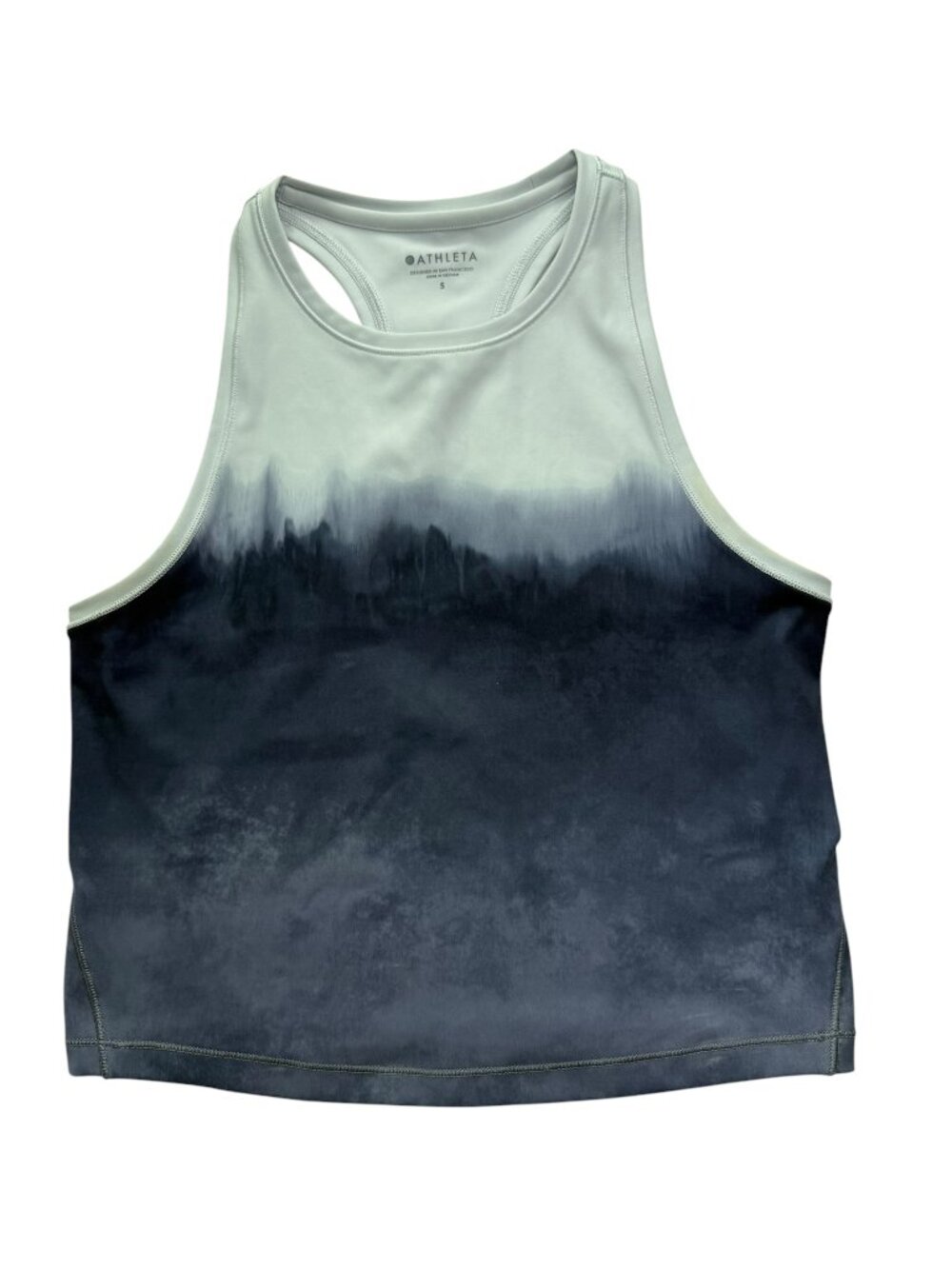 Athleta Rackerback Crop Top Ombre Gray Blue White Tank Top.  Size Women's Small.